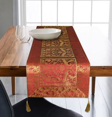 Radhika Red 152 cm Table Runner(Silk)