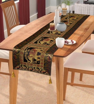 Radhika Black 152 cm Table Runner(Silk)