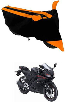 RONISH Two Wheeler Cover for Yamaha(R15 V3, Black, Orange)