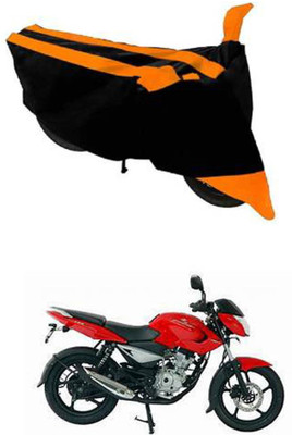 RONISH Two Wheeler Cover for Bajaj(Pulsar 135 LS DTS-i, Black, Orange)