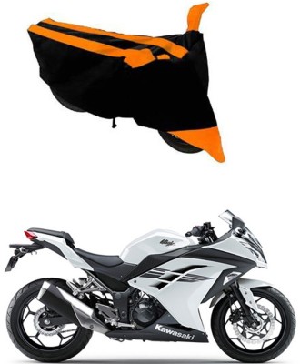 RONISH Two Wheeler Cover for Kawasaki(Ninja 300, Black, Orange)