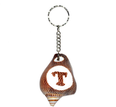 

Real Seed Alphabet T Embossed in Premium Quality Shankh Key Chain