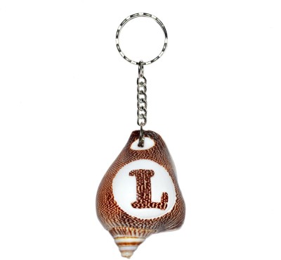 

Real Seed Alphabet L Embossed in Premium Quality Shankh Key Chain