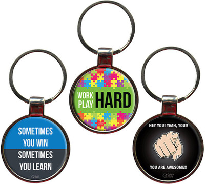 

QuoteSutra Achievers Set of 3 Quote Metal Key Chain