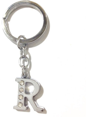 

CTW Fashion Alphabet R Chrome Metal Finish Keyring Key Chain(Silver)