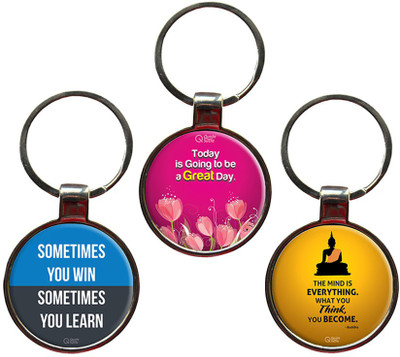 

QuoteSutra Motivate Set of 3 Quote Metal Key Chain