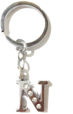 ANISHOP Alphabet N High Quality Key Chain(Silver)