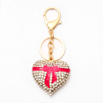 

Lotus E GOLDEN & CRYSTALS METALLIC LARGE GIFT HEART Key Chain