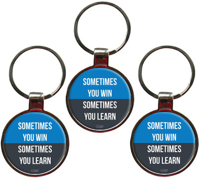 

QuoteSutra Sometimes You Win Quote Set of 3 Metal Key Chain