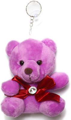 

Lotus E BIG PURPLE TEDDY BROWN BOW Key Chain