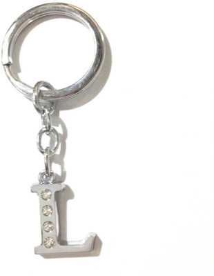 

CTW Fashion Alphabet L Chrome Metal Finish Keyring Key Chain(Silver)