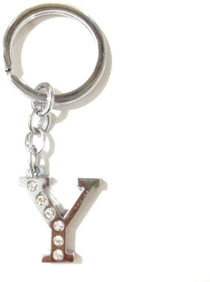 

CTW Fashion Alphabet Y Chrome Metal Finish Keyring Key Chain(Silver)