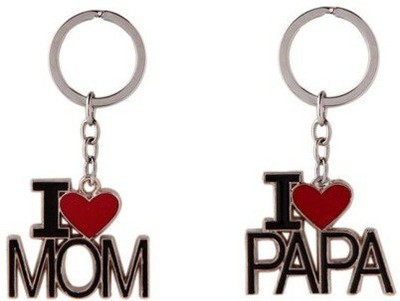 

Goodbuy I Love Mom And Papa Red Colour Heart Locking Key Chain