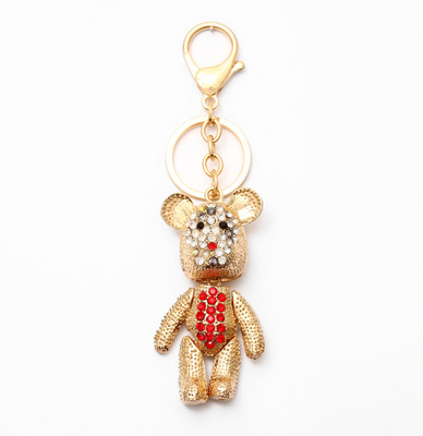 

Lotus E GOLDEN & CRYSTALS METALLIC LONG TEDDY , SHAKING HEAD , HANDS& LEGS Key Chain