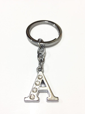 ANISHOP Alphabet A High Quality Chrome Key Chain(Silver)