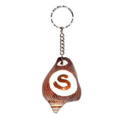 

Real Seed Alphabet S Embossed in Premium Quality Shankh Key Chain