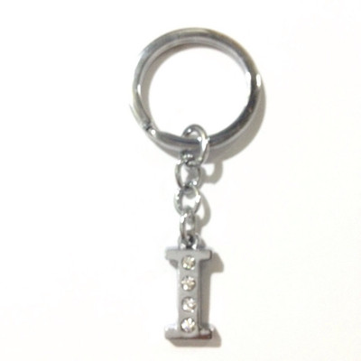 

CTW Fashion Alphabet I Chrome Metal Finish Keyring Key Chain(Silver)