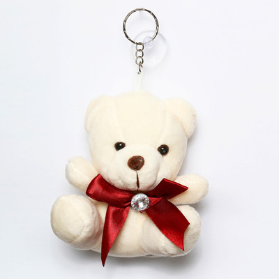 

Lotus E BIG CREAM TEDDY WITH MARRON BOW - HANGING Key Chain