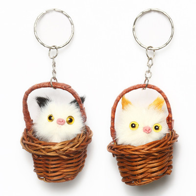 

Lotus E SMALL BASKET KITTEN SET OF 2 } Key Chain