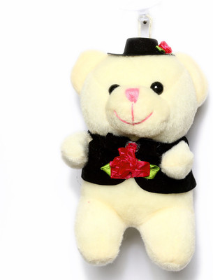 

Lotus E BIG CREAM TEDDY BLACK JACKET BLACK HAT HANGING Key Chain