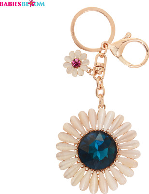 

Babies Bloom Bling Rhinestone Green Crystal Sunflower Bag Charm Key Chain