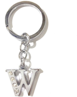 

CTW Fashion Alphabet W Chrome Metal Finish Keyring Key Chain(Silver)