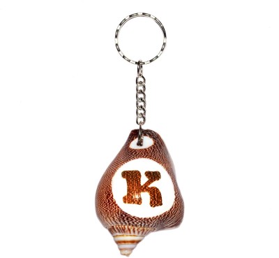 

Real Seed Alphabet K Embossed in Premium Quality Shankh Key Chain