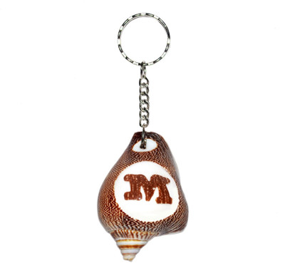 

Real Seed Alphabet M Embossed in Premium Quality Shankh Key Chain