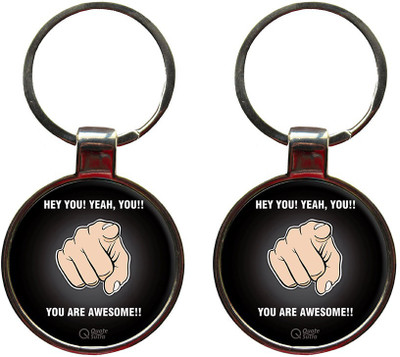 

QuoteSutra You are Awesome Quote Set of 2 Metal Key Chain