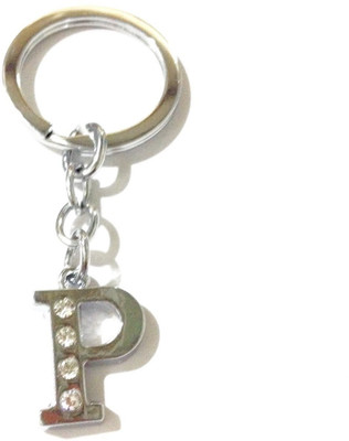 

Anishop Alphabet P Chrome Metal Finish Keyring Key Chain(Silver)