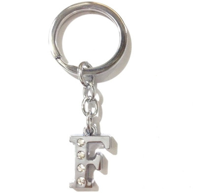 

Anishop Diamond Fixed Alphabet F Chrome Metal Finish Keyring Key Chain(Silver)