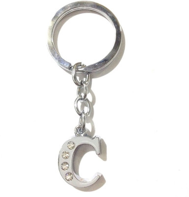 

Anishop Diamond Fixed Alphabet C Chrome Metal Finish Keyring Key Chain(Silver)