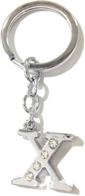 

Anishop Alphabet X Chrome Metal Finish Keyring Key Chain(Silver)
