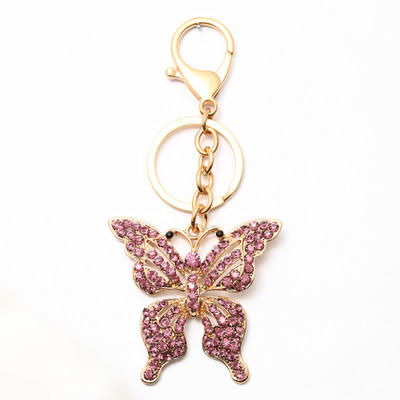 

Lotus E GOLDEN & CRYSTALS METALLIC PURPLE BUTTERFLY Key Chain