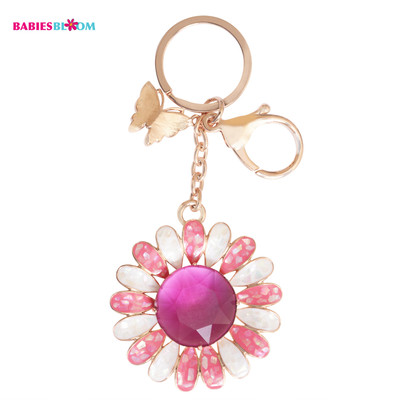 

Babies Bloom Pink Rhinestone Flower Key Chain