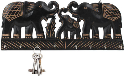 37% OFF on Store Indya Wood Key Holder(8 Hooks, Black) 37% OFF on Store Indya Wood Key Holder(8 Hooks, Black)