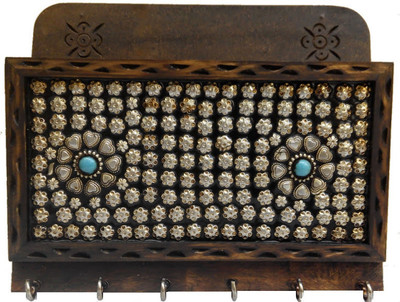 70% OFF on JaipurCrafts Silver Flower Studded Wood Key Holder(6 Hooks, Brown, Silver) 70% OFF on JaipurCrafts Silver Flower Studded Wood Key Holder(6 Hooks, Brown, Silver)