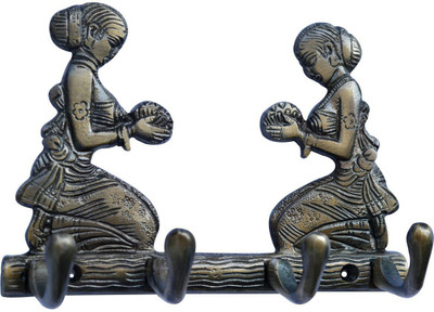 52% OFF on Aakrati Two Welcome Lady for Your Valuble Aluminium Key Holder(4 Hooks, Black, Brown)