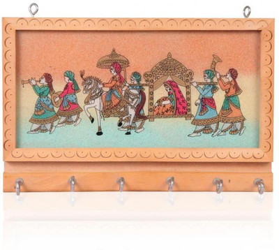 16% OFF on rajwada arts Gemstone Procession Painting Handicraft Gift Wood Key Holder(6 Hooks, Multicolor) 16% OFF on rajwada arts Gemstone Procession Painting Handicraft Gift Wood Key Holder(6 Hooks, Multicolor)
