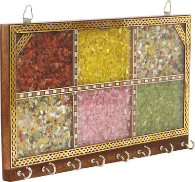 49% OFF on R S Jewels Rajasthani Ladies Gemstone Painting Wood Key Holder(8 Hooks, Multicolor)