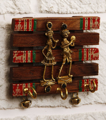 Unravel India Wood Key Holder(3 Hooks) Unravel India Wood Key Holder(3 Hooks)