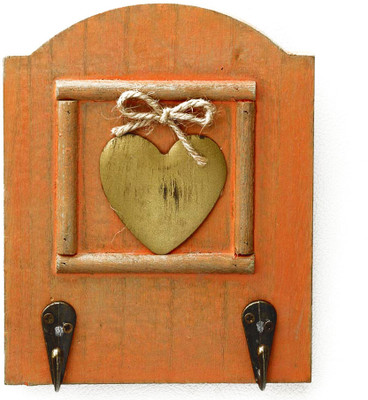 49% OFF on Aapno Rajasthan Hand Painted With Brass Heart Accent Wood Key Holder(2 Hooks, Orange) 49% OFF on Aapno Rajasthan Hand Painted With Brass Heart Accent Wood Key Holder(2 Hooks, Orange)