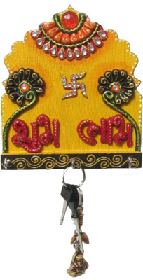 eCraftIndia Shubh Labh Paper Key Holder(3 Hooks, Multicolor) eCraftIndia Shubh Labh Paper Key Holder(3 Hooks, Multicolor)