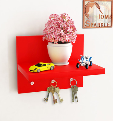 

Home Sparkle Key Hanger Wooden Wall Shelf(Number of Shelves - 1, Red)