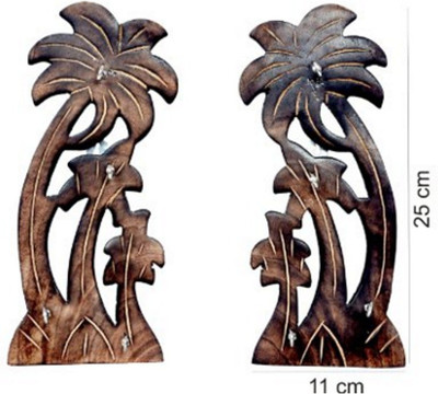 ROYALS PRIDE Wood Key Holder(8 Hooks, Brown)
