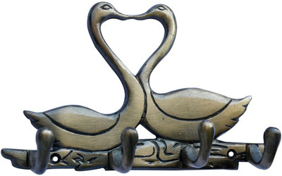 34% OFF on aakrati Metal Animal Shape two Duck with 4 Hooks Crafted Aluminium Key Holder(4 Hooks, Brown)