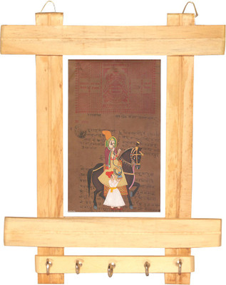 66% OFF on R S Jewels Handmade with Mharaja Photo Stamp Wood Key Holder(5 Hooks, Multicolor)