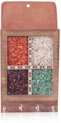 rajwada arts Gemstone Wood Key Holder(4 Hooks, Multicolor) rajwada arts Gemstone Wood Key Holder(4 Hooks, Multicolor)