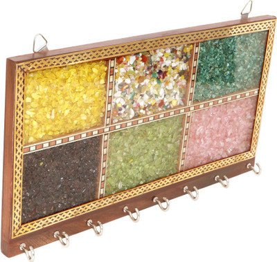 49% OFF on R S Jewels Rajasthani Ladies Gemstone Painting Wood Key Holder(8 Hooks, Multicolor)
