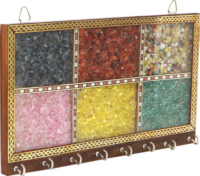 49% OFF on R S Jewels Rajasthani Ladies Gemstone Painting Wood Key Holder(8 Hooks, Multicolor)